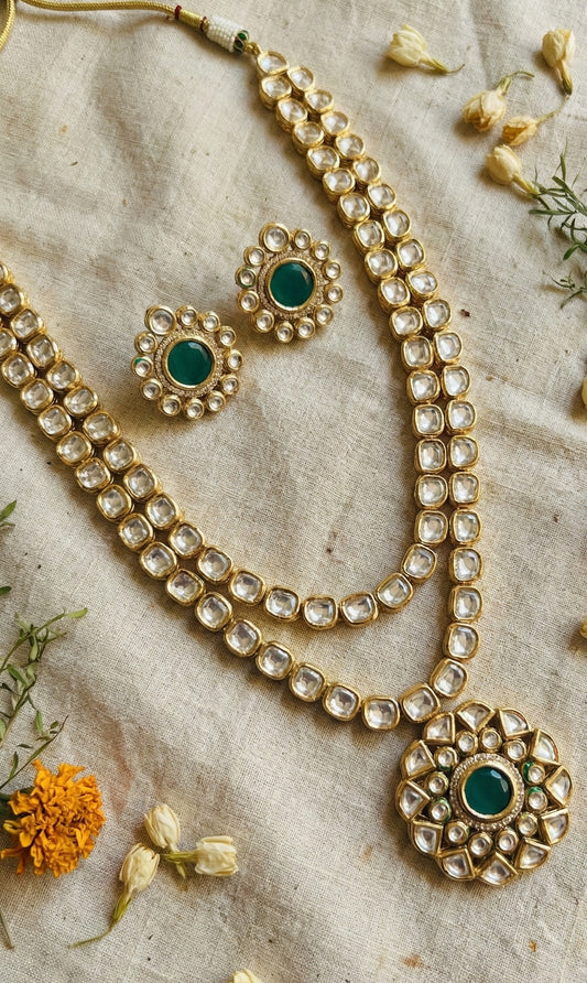 Main display view of the traditional Lekha Premium Kundan Necklace