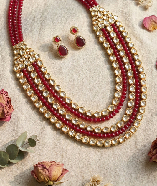 Main display view of the traditional Tithi Premium Kundan Necklace