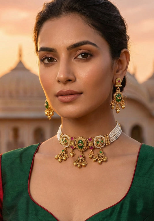 Alternate styling layout profile of Arohi Heritage Choker Necklace