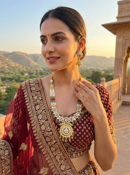 Alternate styling layout profile of Sitara Premium Antique Necklace
