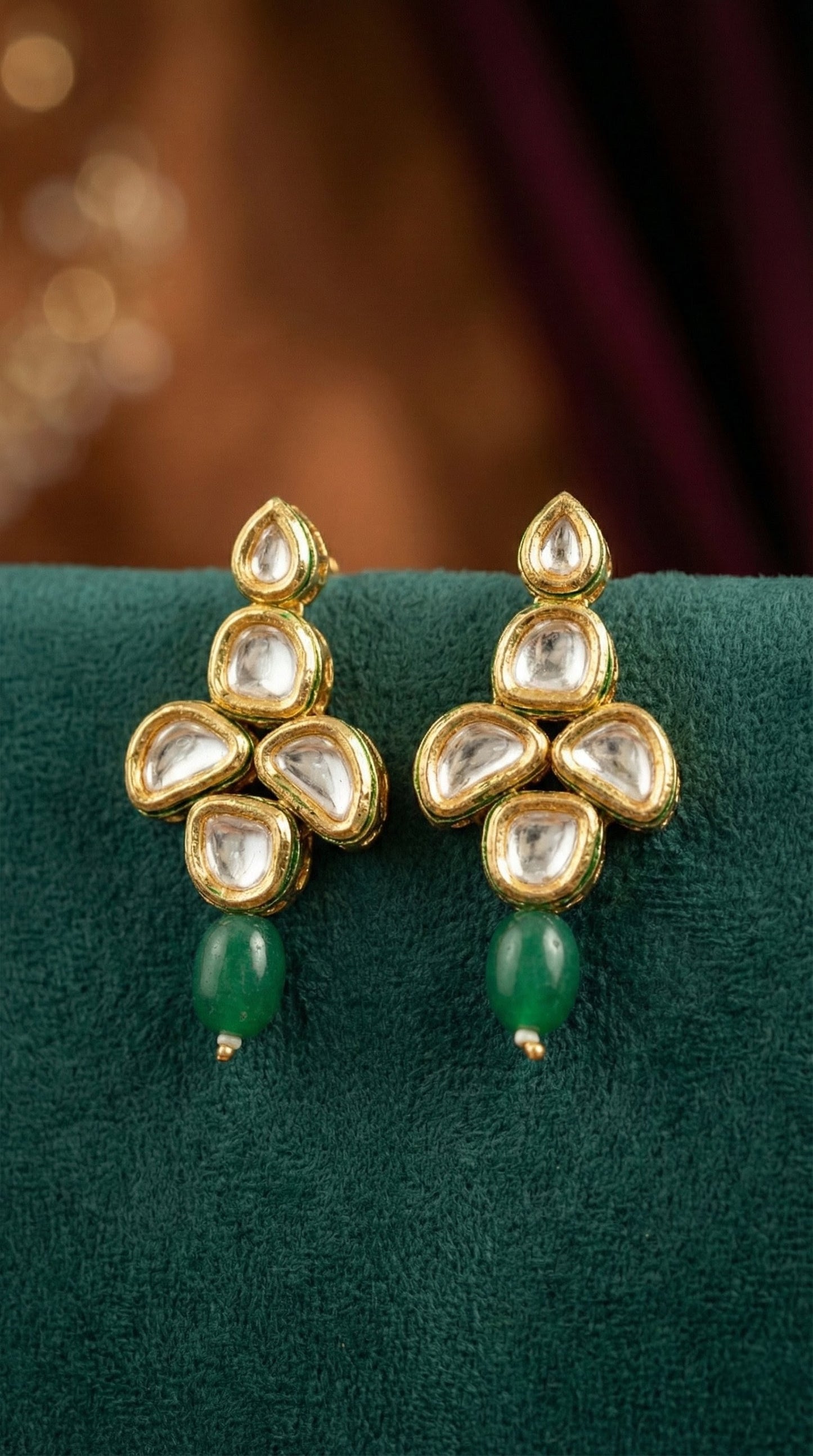 Alternate styling layout profile of Anika Premium Kundan Necklace with Maang Tika