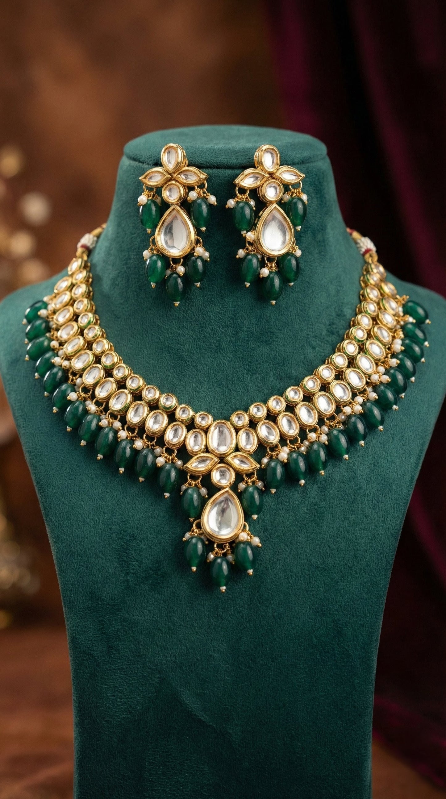 Alternate styling layout profile of Ishani Premium Kundan Necklace