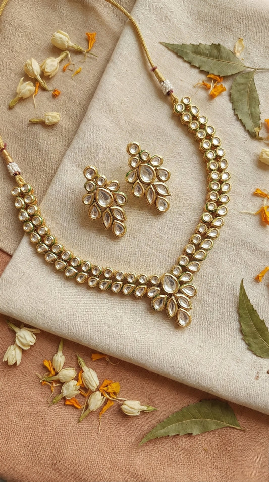 Main display view of the traditional Ishita Premium Kundan Necklace