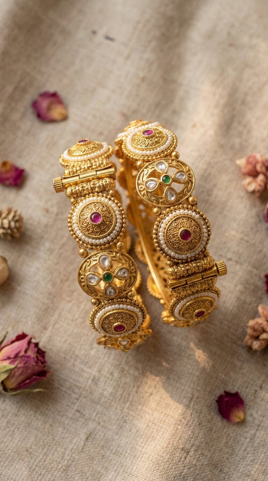 Main display view of the traditional Ravini Rajwadi Bangles (Openable)