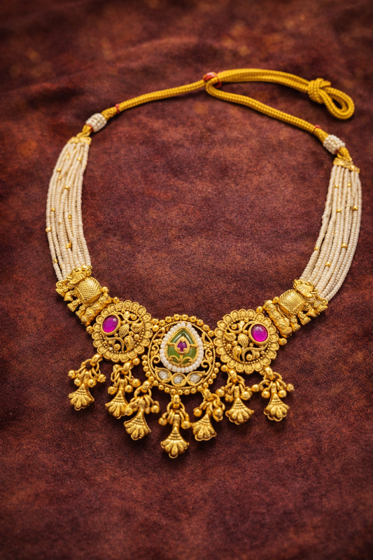Alternate styling layout profile of Mrunal Delicate Antique Necklace
