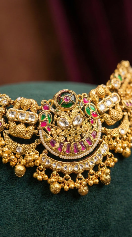 Alternate styling layout profile of Sheetal Antique Necklace Set
