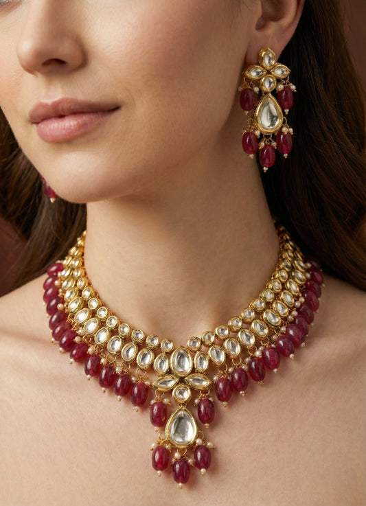 Alternate styling layout profile of Ishani Premium Kundan Necklace