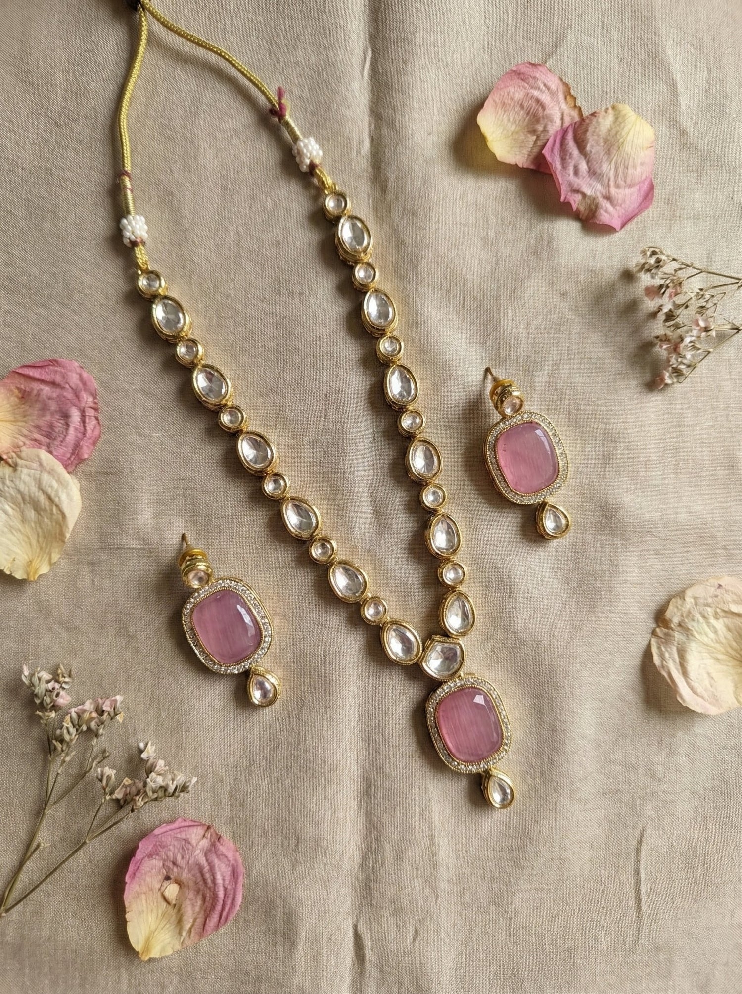 Bridal Kundan necklace set with traditional ethnic jewellery styling