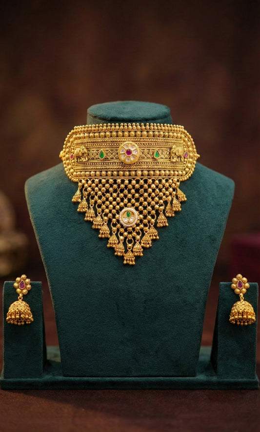 Alternate styling layout profile of Trisha Heritage Choker Necklace