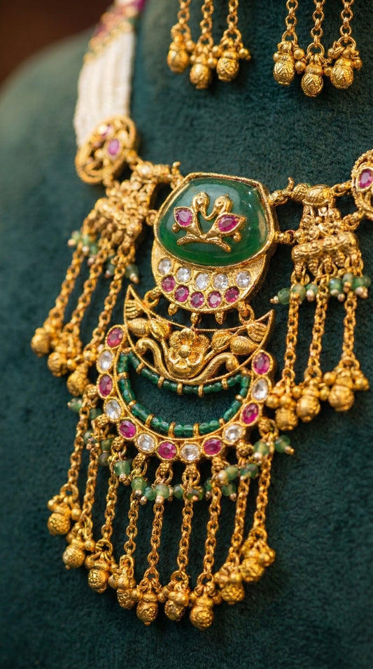 Alternate styling layout profile of Astha Elephant Heritage Necklace