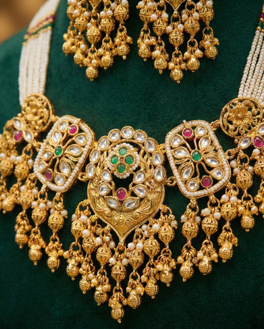Alternate styling layout profile of Vaani Heritage Antique Necklace