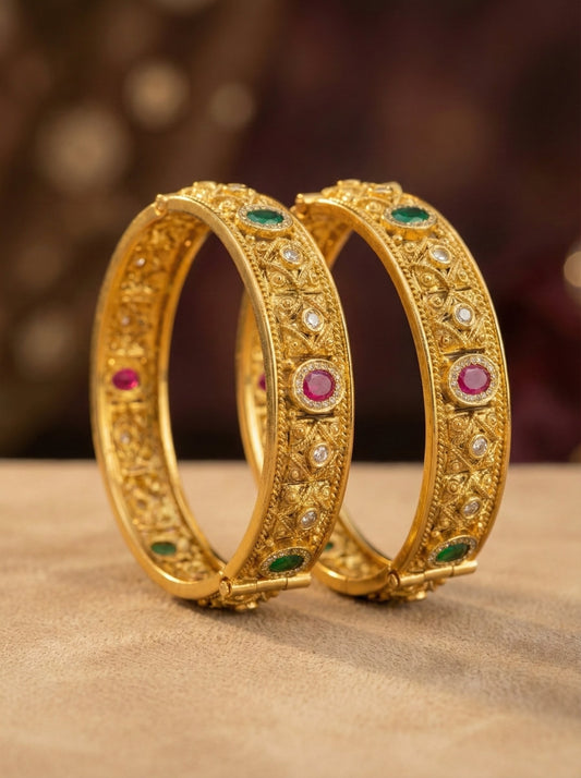 Alternate styling layout profile of Alka Premium Swaroski Bangles (Openable)