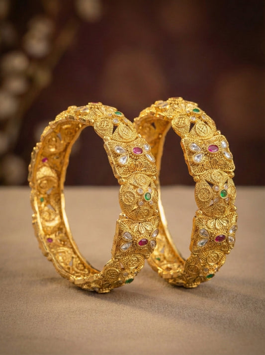 Alternate styling layout profile of Megha Antique Rajwadi Bangles (Openable)