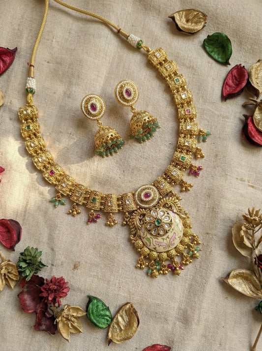 Prabha Gold Look Necklace set
