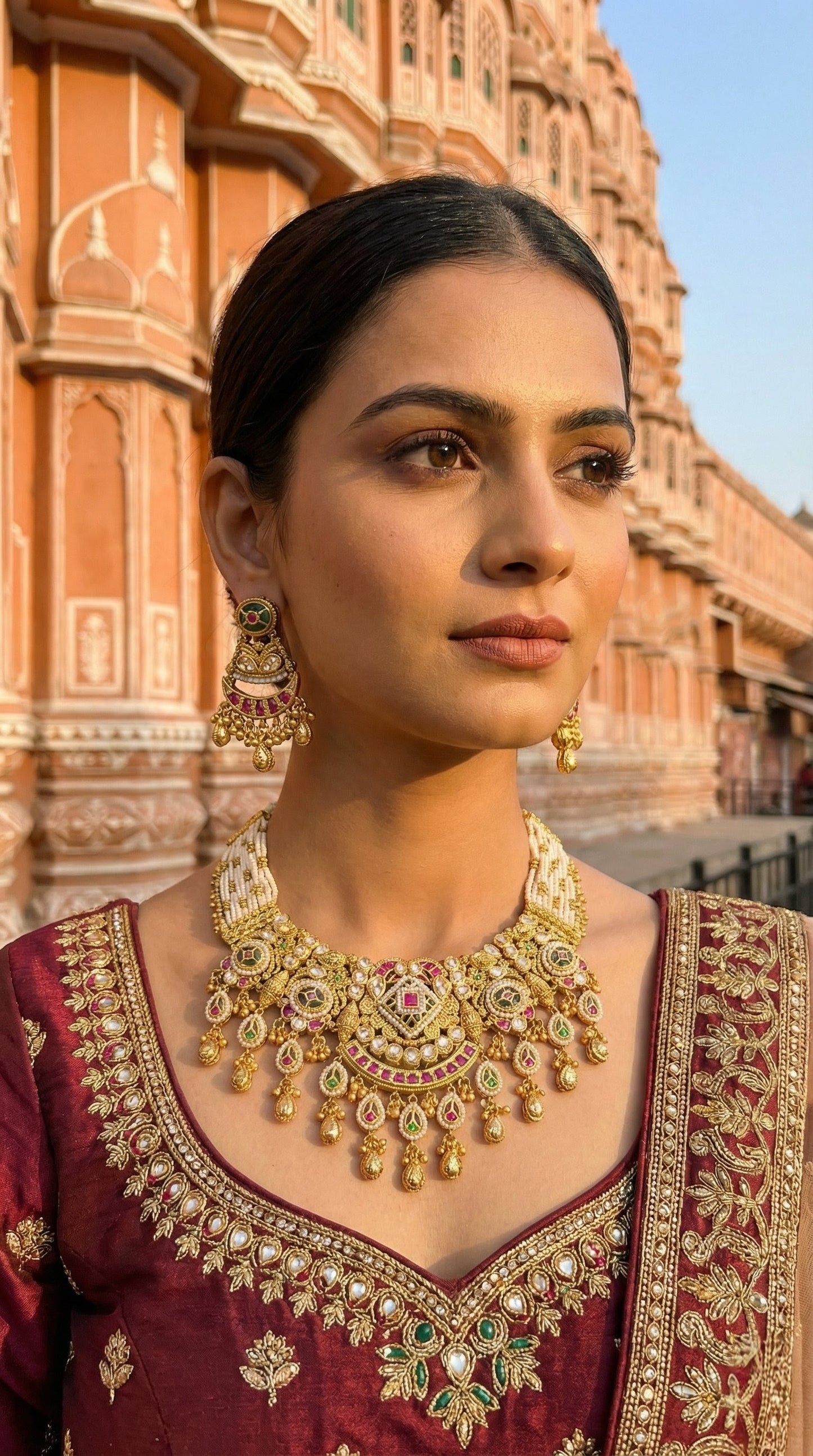 Reema Elegant Gold Look Heritage Necklace Set
