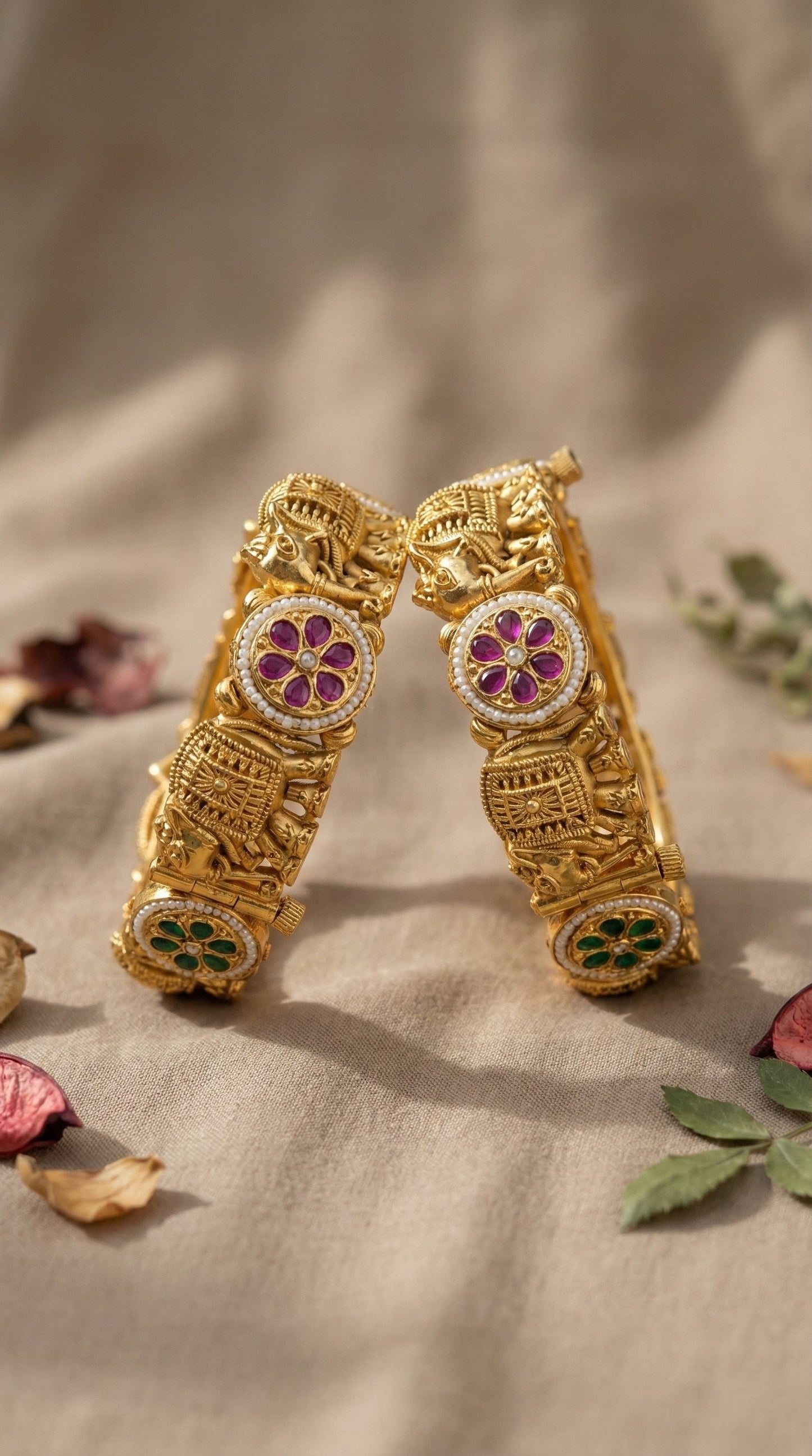Shalini Elephant Rajwadi Bangles (Openable)