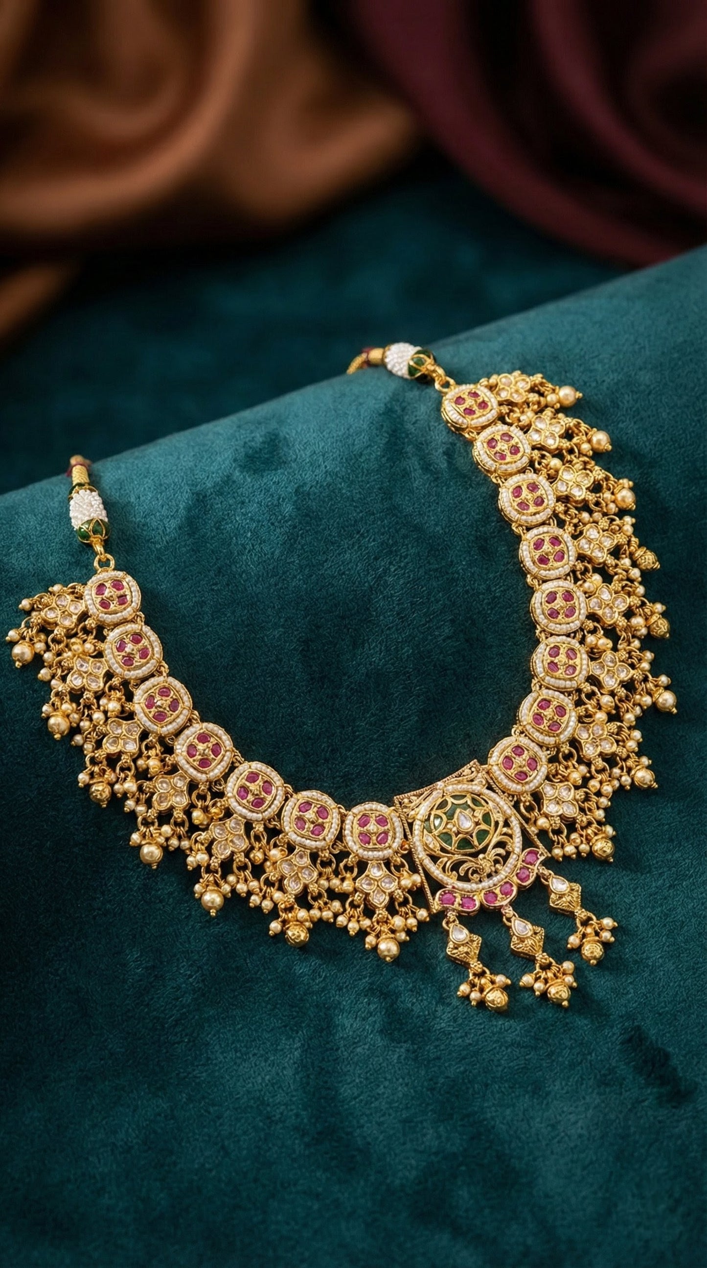 Yughvi Premium Quality Heritage Necklace Set