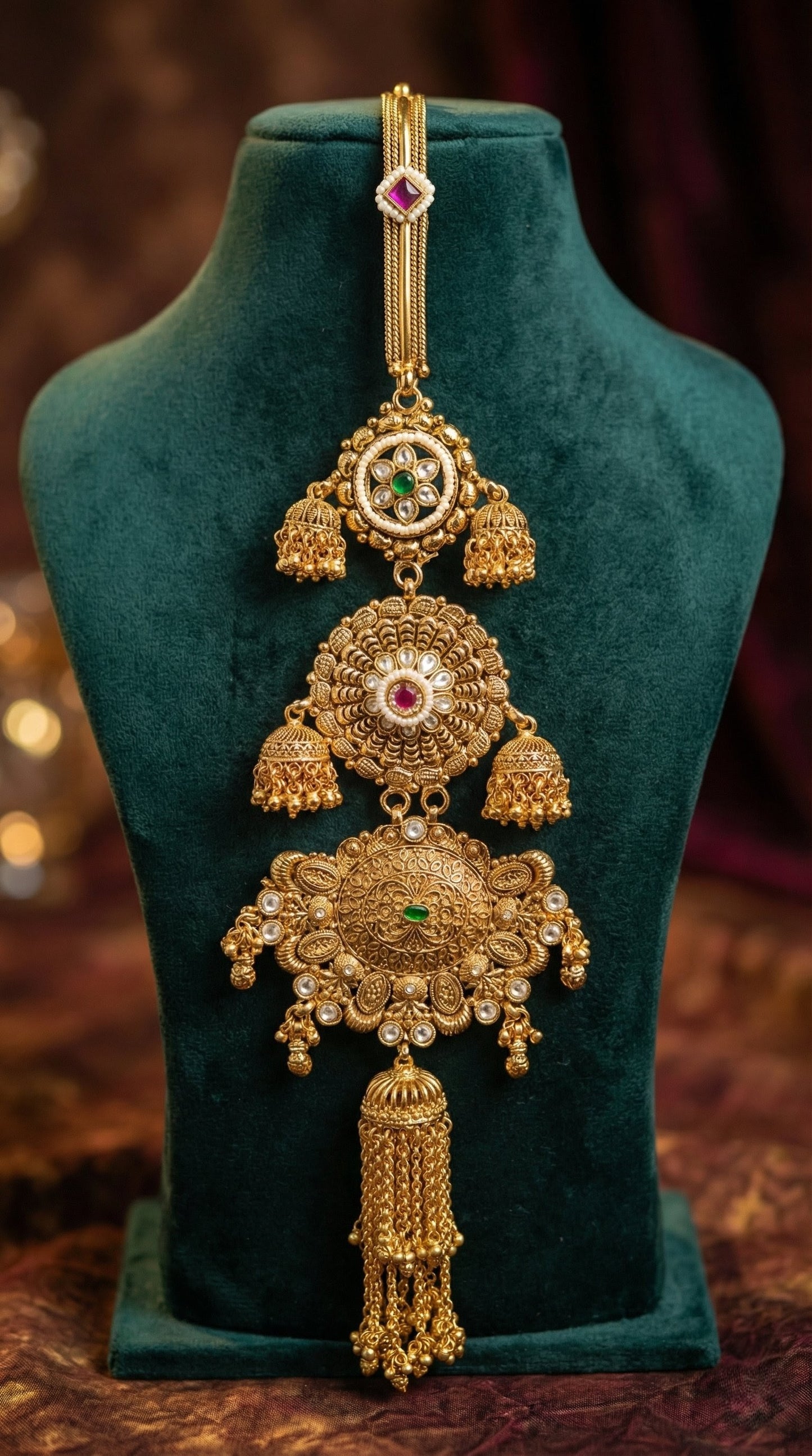 Naina Antique Gold Look Bridal Juda Pin for Women