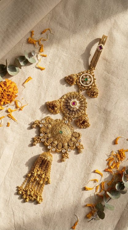 Naina Antique Gold Look Bridal Juda Pin for Women