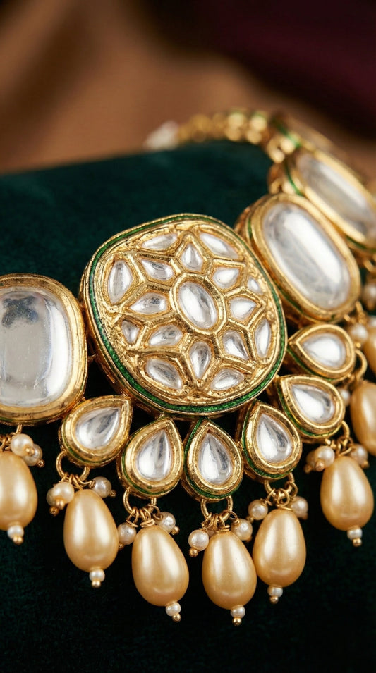 Alternate styling layout profile of Bhoomi Premium Kundan Necklace