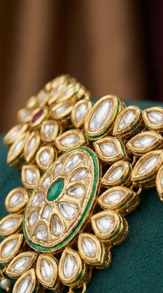 Alternate styling layout profile of Brinda Premium Kundan Necklace