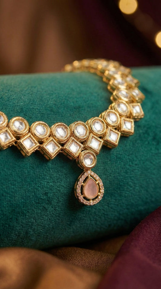 Alternate styling layout profile of Ekta Premium Kundan Necklace