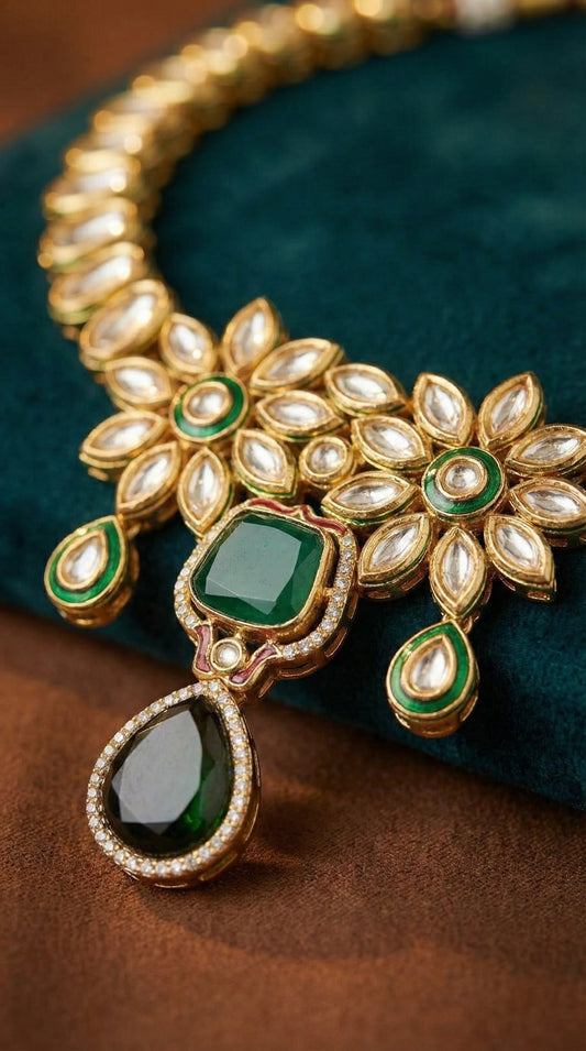Alternate styling layout profile of Mahika Premium Kundan Necklace
