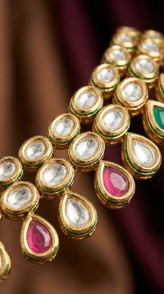 Alternate styling layout profile of Jivika Premium Kundan Necklace