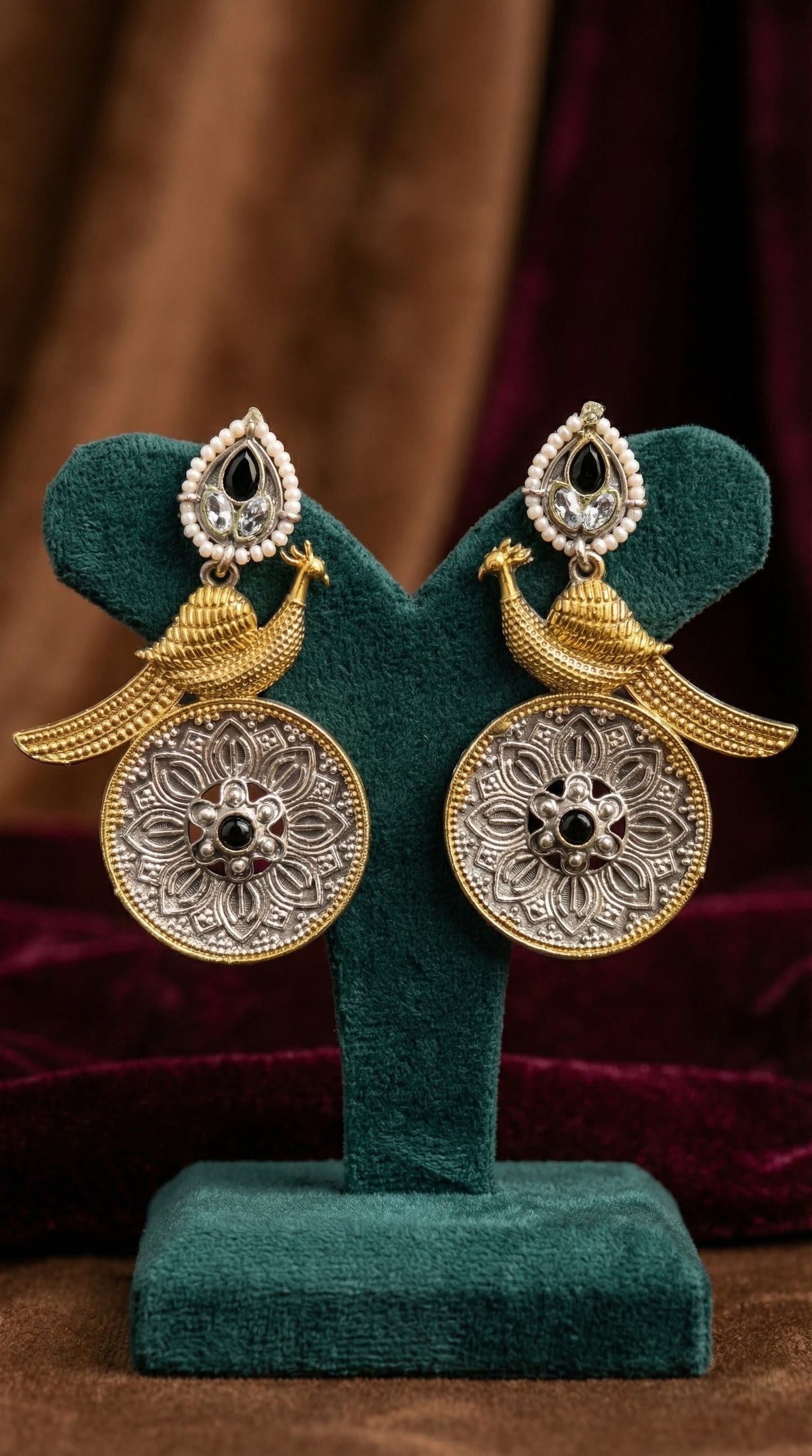 Meera Oxidised Earrings