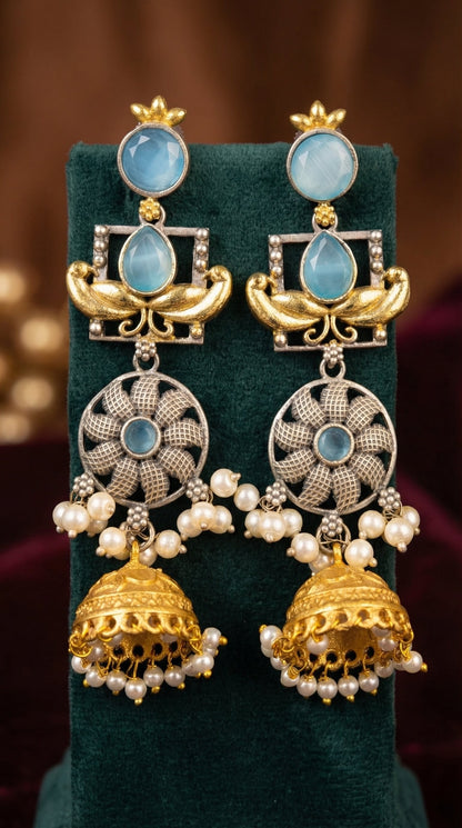 Reet Oxidised Earrings