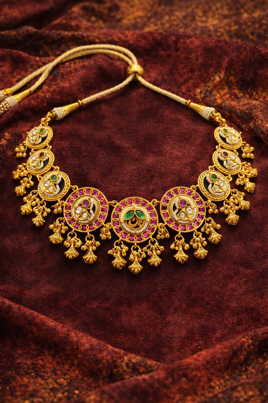 Alternate styling layout profile of Ruchika Antique Gold Look Necklace