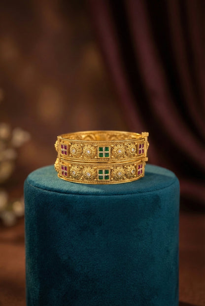 Raveena Antique Swaroski Bangles (Openable)