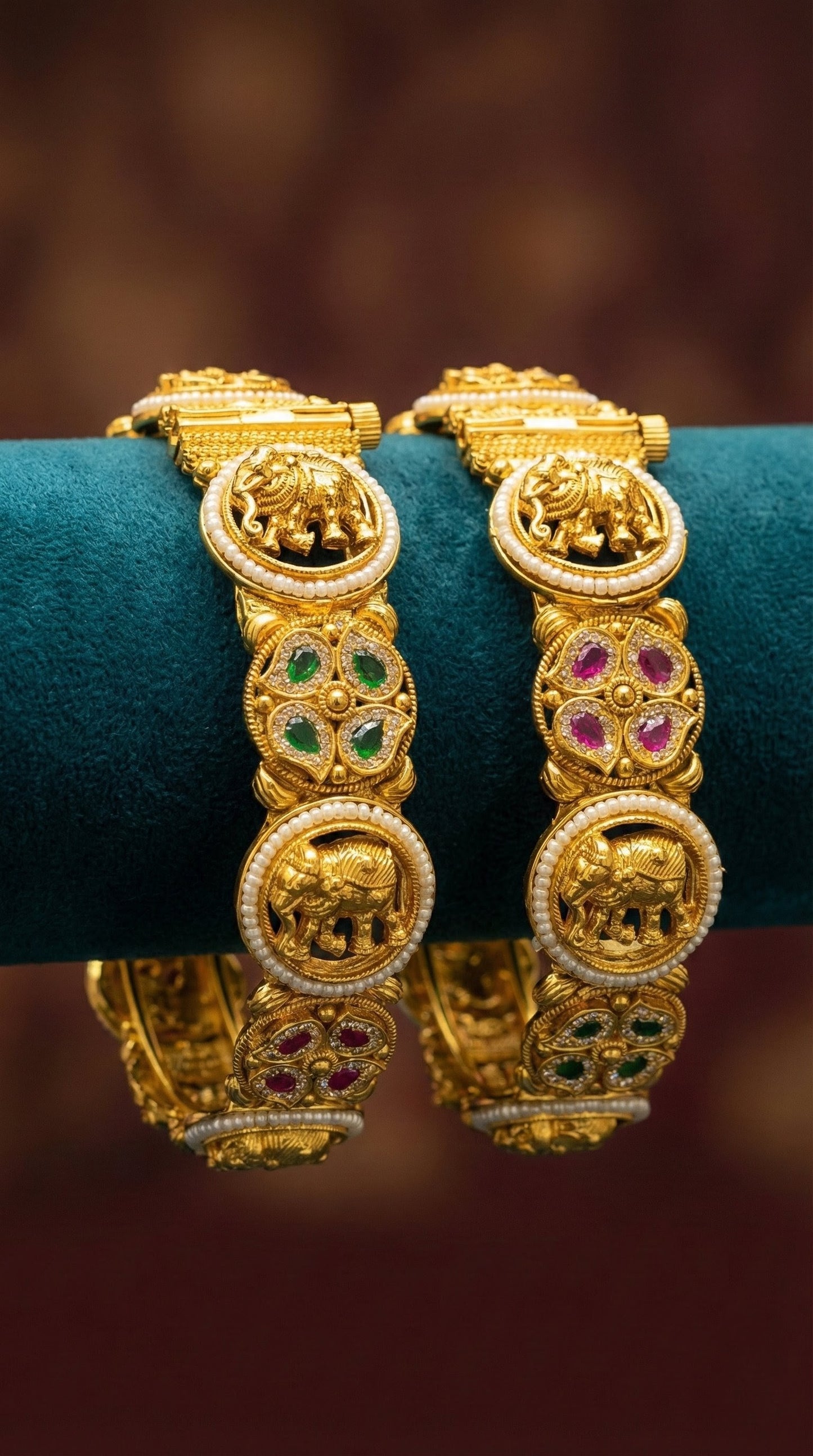 Vasu Elephant Swaroski Bangles (Openable)