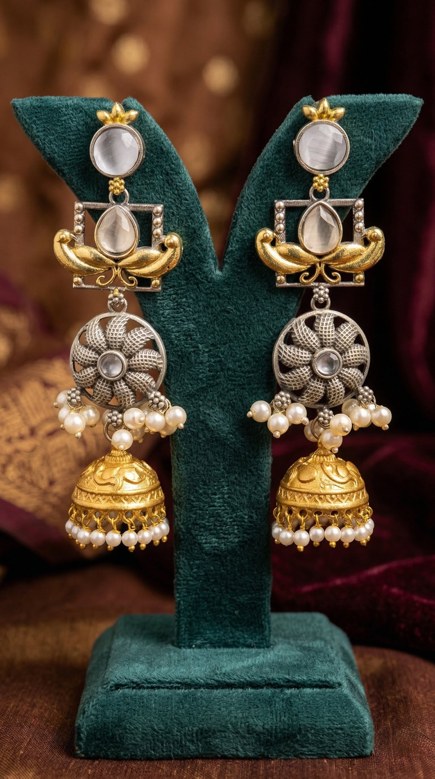 Reet Oxidised Earrings