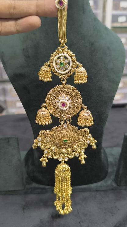 Naina Antique Gold Look Bridal Juda Pin for Women