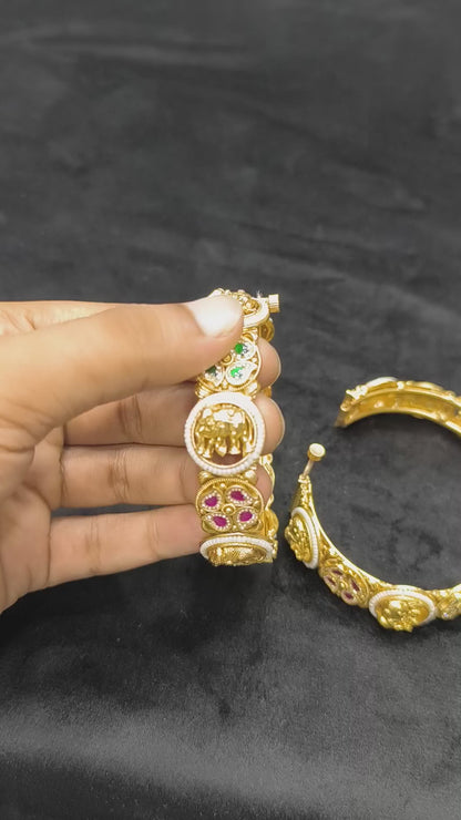 Vasu Elephant Swaroski Bangles (Openable)