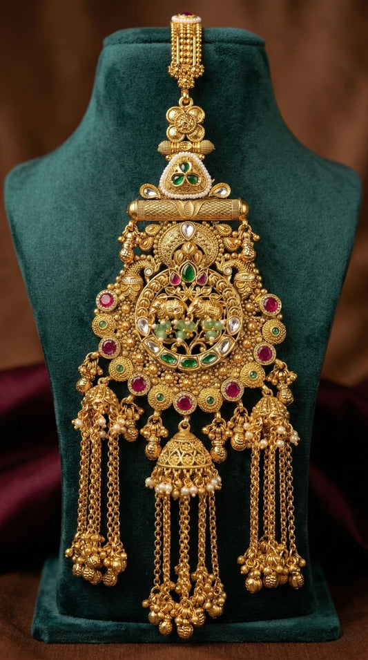 Premium Rajwadi juda pin with traditional bridal detailing